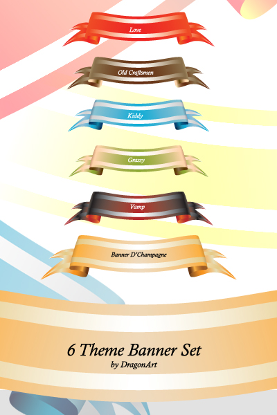 free vector Theme Colored Banner Set